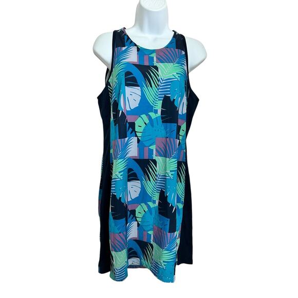 Smartwool Sport Tank Dress Sz M Navy Palm Print Merino Wool Lightweight - Picture 6 of 7